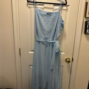 City Chic Light Blue Textured Midi Dress